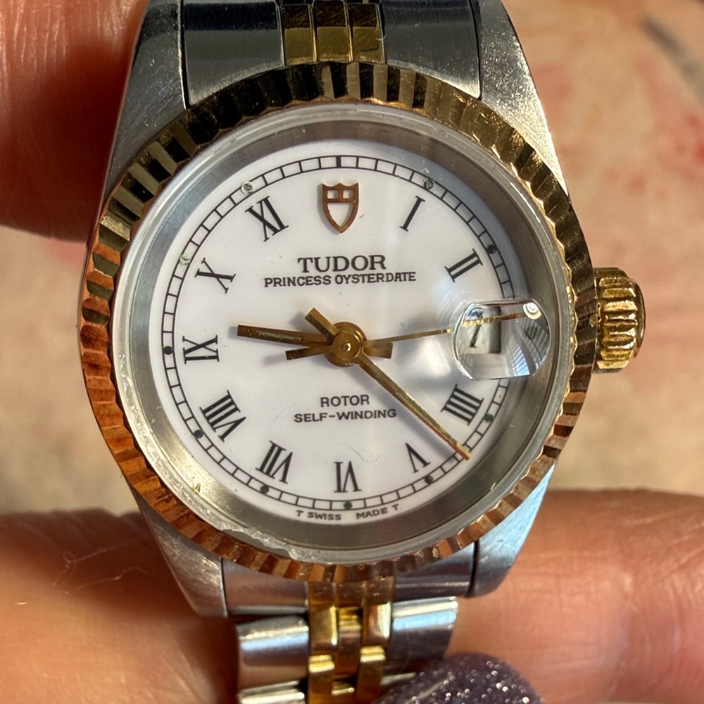Tudor Silver and Gold Watch with White Dial - Picture 6 of 9